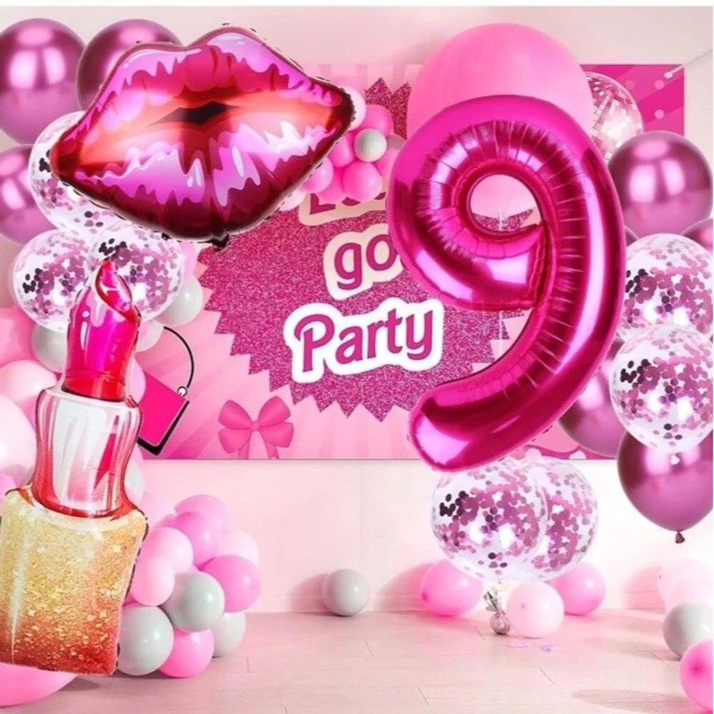 Shimmer & Shine Balloon Bouquet 9th Birthday 8 pcs Party Supplies Pink Princess
